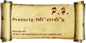 Preiszig Hóvirág névjegykártya